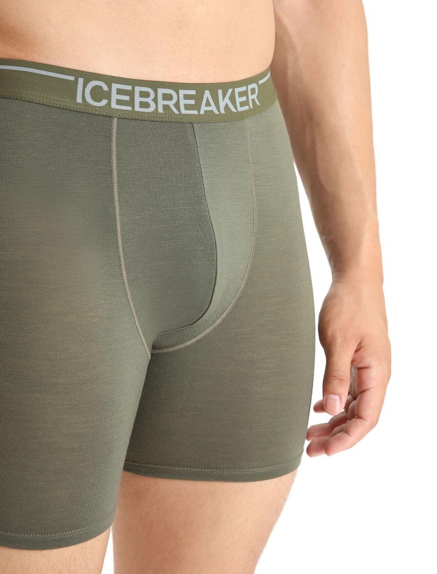 Loden Icebreaker Merino Anatomica Long Boxers Men's Underwear | AU 1284YXFU